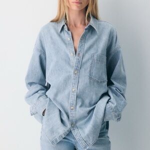 Aritzia Light Blue Button Down Shirt